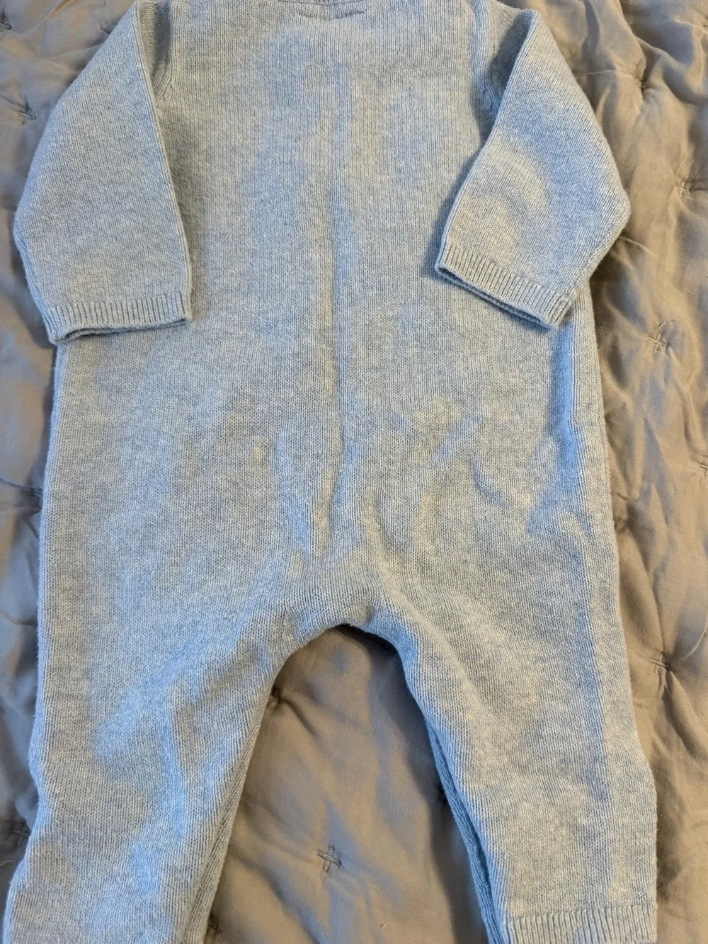 Baby Gap Classic Baby Knit One-Piece Romper in Light Blue